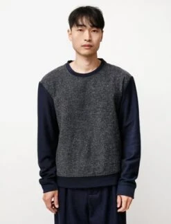Frank LederCotton Mix Sweatshirt - Dark Gray/Light Gray/Blue