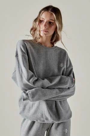 ÉTERNEterne Oversized Crewneck Sweatshirt - Heather Grey 3 ÉTERNEterne Oversized Crewneck Sweatshirt - Heather Grey