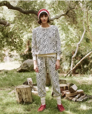 The Great.The College Folk Print Sweatshirt - Washed White 3 The Great.The College Folk Print Sweatshirt - Washed White