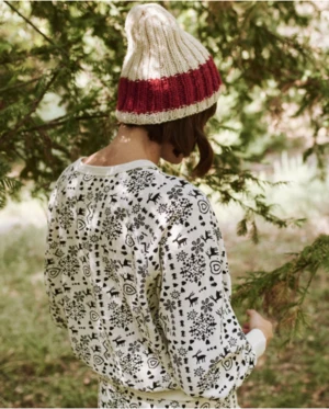 The Great.The College Folk Print Sweatshirt - Washed White 5 The Great.The College Folk Print Sweatshirt - Washed White - Image 3