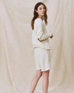 The Great.The V- Neck Sweatshirt - Washed White -Sports Clothing The V Neck Sweatshirt Washed White 20231018205210