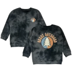 Tiny WhalesKids Tiny Whales Great Outdoors Crewneck Sweatshirt In Faded Black