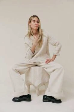 NymåneTogether Sweatshirt - Cream/Grey -Sports Clothing Together Sweatshirt Cream Grey 20231008201611