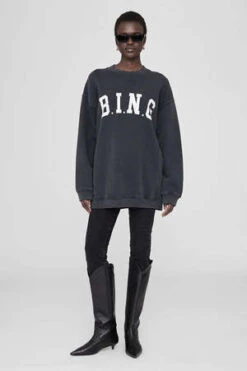 Anine BingTyler Sweatshirt Bing - Washed Black