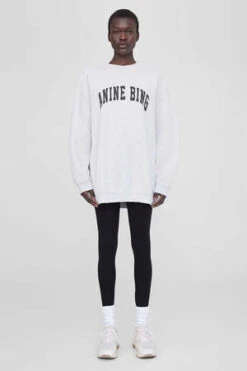 Anine BingTyler Sweatshirt - Heather Grey/Black