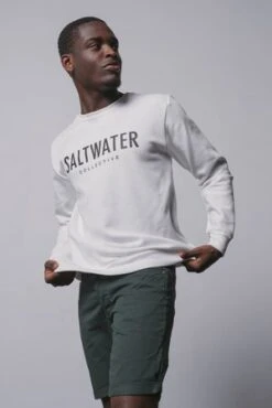 The Saltwater CollectiveClassic Crew Sweatshirt - White -Sports Clothing Unisex The Saltwater Collective Classic Crew Sweatshirt White 20201122014008