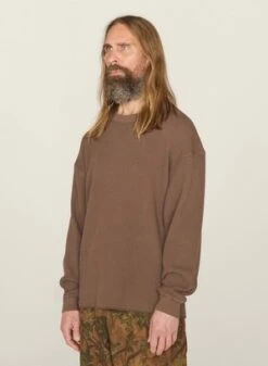 YMCVersatile Waffle Cotton Sweatshirt - Brown -Sports Clothing Versatile Waffle Cotton Sweatshirt Brown 20230726133510 1