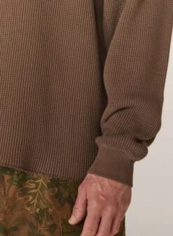 YMCVersatile Waffle Cotton Sweatshirt - Brown -Sports Clothing Versatile Waffle Cotton Sweatshirt Brown 20230726133511 1