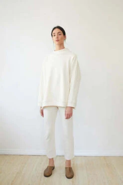 Wol HideRib Neck Sweatshirt - Natural -Sports Clothing WOL HIDE Rib Neck Sweatshirt Natural 20231025235055 2