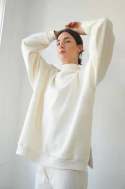 Wol HideRib Neck Sweatshirt - Natural -Sports Clothing WOL HIDE Rib Neck Sweatshirt Natural 20231025235056 2