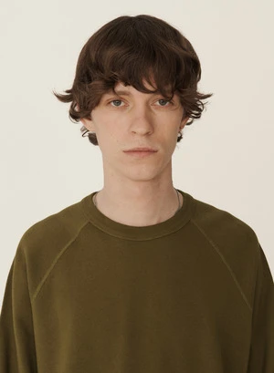 YMCEarth Shrank Organic Cotton Sweatshirt - Olive 8 YMCEarth Shrank Organic Cotton Sweatshirt - Olive - Image 6