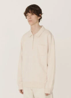 YMCEarth Sugden Organic Cotton Sweatshirt - Ecru Marl -Sports Clothing YMC Earth Sugden Organic Cotton Sweatshirt Ecru Marl 20230831172542