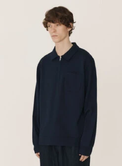 YMCEarth Sugden Organic Cotton Sweatshirt - Navy -Sports Clothing YMC Earth Sugden Organic Cotton Sweatshirt Navy 20230904112724