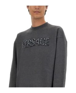 Versace Sweatshirt With Crocodile Logo -Sports Clothing a39f0b6194ce69bc3edbc08f66cc0abe