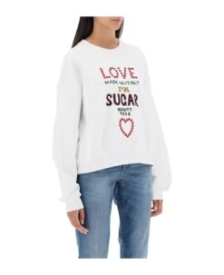 Dolce & Gabbana Lettering Print Oversized Sweatshirt -Sports Clothing a436a9d375076f8ff2f272465c623cdc