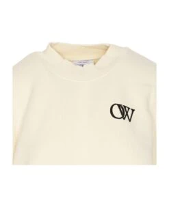 Off-White Flock Ow Logo Sweatshirt -Sports Clothing aa37e7a0a1ca410d9e5426eea5e57220