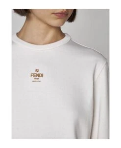 FENDI Logo And Ff Reversible Cotton Sweatshirt -Sports Clothing aa4e85055b64666be7a6211465f52681