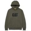 Caterpillar Sweatshirts: Men's W10646 13037 Army Moss Heather Trademark Hooded Sweatshirt -Sports Clothing armymossheatheredit
