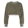 Golden Goose Cropped Ruined Print Sweatshirt -Sports Clothing b0c62eef20019e214f9718a7ce116836