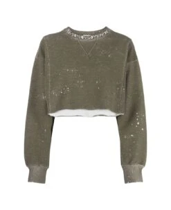 Golden Goose Cropped Ruined Print Sweatshirt