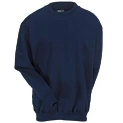 Bulwark Sweatshirts: Men's SEC2 NV Flame-Resistant Navy Blue Crewneck -Sports Clothing bulwark sec2nv f 01