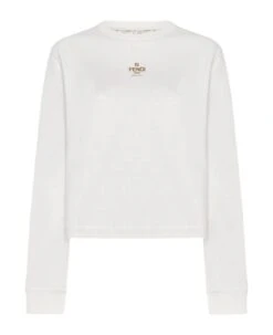 FENDI Logo And Ff Reversible Cotton Sweatshirt