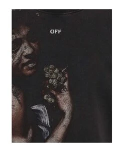 Off-White Cotton Sweatshirt With Bacco Print -Sports Clothing c48be3d0cf78ad60c430a15f56dfd757