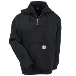 Carhartt Sweatshirts: Men's Paxton 100617 001 Water Repellant Hooded Sweatshirt -Sports Clothing carhartt 100617 472 blk f 01