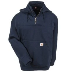 Carhartt Sweatshirts: Men's 100617 472 Rain Defender Paxton Hooded Sweatshirt -Sports Clothing carhartt 100617 472 nvy f 01