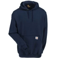 Carhartt Sweatshirts: Men's K288 472 New Navy Blue Midweight Hooded Logo Sweatshirt 9 Carhartt Sweatshirts: Men's K288 472 New Navy Blue Midweight Hooded Logo Sweatshirt -Sports Clothing carhartt k288472 f 01