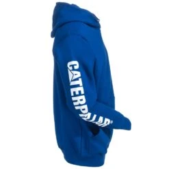 CAT Apparel Sweatshirts: Men's 1910709 95B Bright Blue Trademark Banner Hooded Sweatshirt -Sports Clothing cat 1910709 bblu r 01