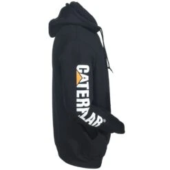 Caterpillar Sweatshirts: Men's 1910709 016 Black Hooded Trademark Banner Sweatshirt -Sports Clothing cat 1910709 blk r 01