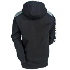 CAT Apparel Sweatshirts: Men's 1910802 016 Black Logo Panel Hooded Sweatshirt