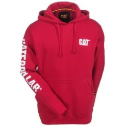 CAT Apparel Sweatshirts: Men's 1910709 155 Chili Pepper Red Hooded Sweatshirt -Sports Clothing cat apparel 1910709 155 f 01