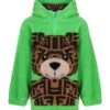 FENDI Green Sweatshirt For Kids With Bear -Sports Clothing cb8430853c7525c7a248f6c9e354cec9