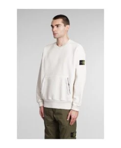 Stone Island Sweatshirt In Beige Cotton -Sports Clothing cd619b8835d10adae4610d2c74ed48ab
