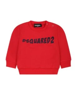 DSQUARED2 Red Sweatshirt For Baby Boy With Logo