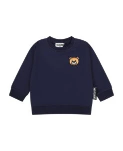 MOSCHINO Blue Sweatshirt For Baby Kids With Teddy Bear