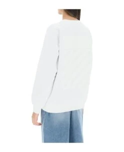 Off-White 'diag' Print Crewneck Sweatshirt -Sports Clothing da3e4ea03218b923ec0f4b0cab80f18a