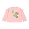 MOSCHINO Pink Sweatshirt For Baby Girl With Teddy Bear And Print -Sports Clothing da7a2222f2b1b296201c9d0f3a10ba18