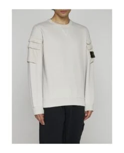 Stone Island Pocket-detail Cotton Sweatshirt -Sports Clothing dc60a9bfc7b781ea433a7932edc3e07a