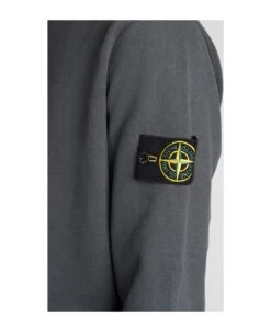 Stone Island Sweatshirt In Grey Suede And Fabric -Sports Clothing de86f2b42cc467a57d37365a22d50116