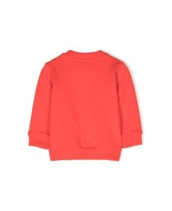 MOSCHINO Red Sweatshirt With Christmas Motif And Contrasting Logo In Stretch Cotton Baby -Sports Clothing deb6b466a9ae7b0df2980cd745bd335b