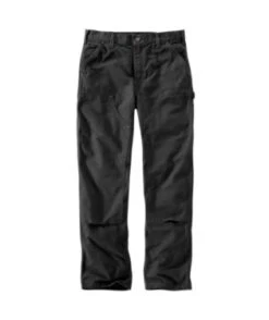 Carhartt Pants: Men's B136 BLK Black Washed Duck Double-Front Utility Work Pant -Sports Clothing detail b136 blk a 2