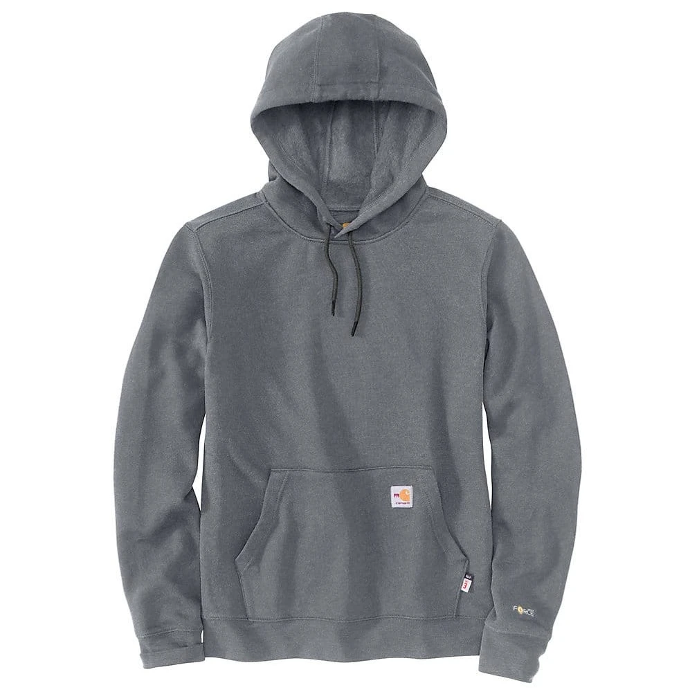 Carhartt Force Sweatshirts: Men's 104983 020 Granite Heather Pullover Flame Resistant Hooded Sweatshirt 3 Carhartt Force Sweatshirts: Men's 104983 020 Granite Heather Pullover Flame Resistant Hooded Sweatshirt