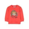 MOSCHINO Red Sweatshirt With Christmas Motif And Contrasting Logo In Stretch Cotton Baby -Sports Clothing e31b02e5cd1a30157326562830ec6844