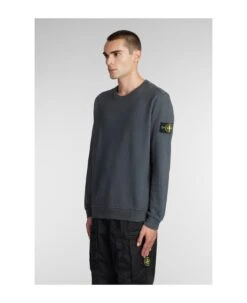 Stone Island Sweatshirt In Grey Suede And Fabric -Sports Clothing e692aae2f5bdc75e0018797c217ad8ee