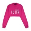 DSQUARED2 Logo Printed Crewneck Cropped Sweatshirt -Sports Clothing ebe0d4e7185f5359fc3ce897d81e351d