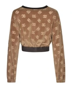 Dolce & Gabbana All-over Logo Cropped Sweatshirt -Sports Clothing ecf658f7a7745592f51c003c37d1c5a7