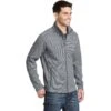 Port Authority Jacket: Men's F231 GRY Grey Digi Stripe Fleece Jacket -Sports Clothing f231 grey model 3q 042015